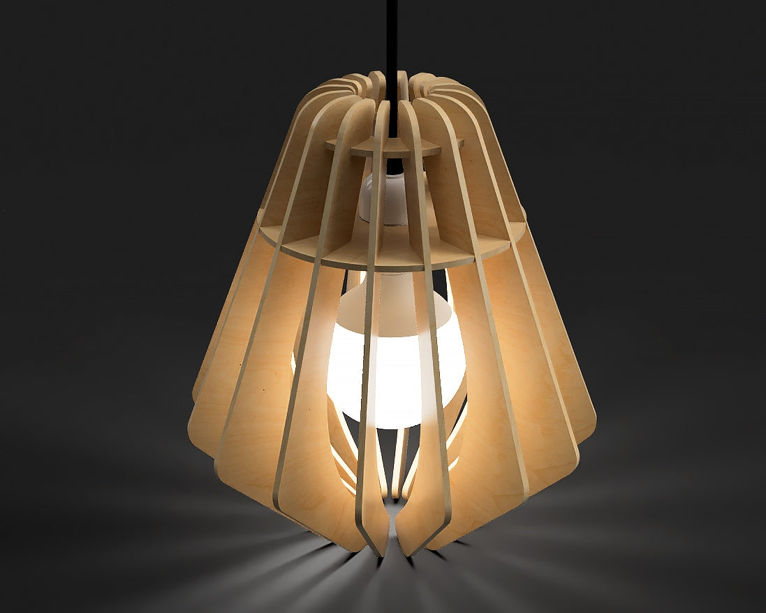 Modern Sustainable Wood Lamp Shade - Sleek Design