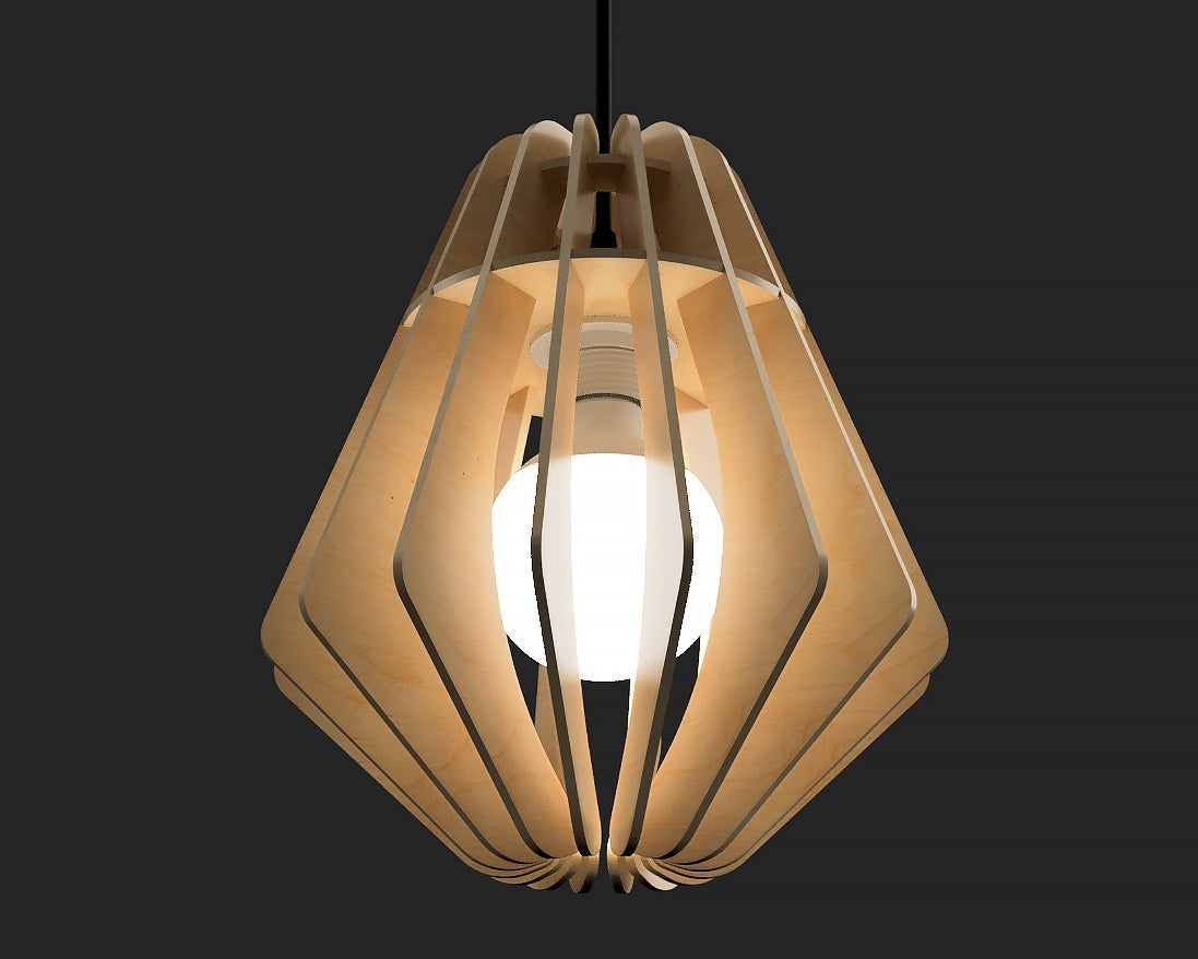 Modern Sustainable Wood Lamp Shade - Sleek Design