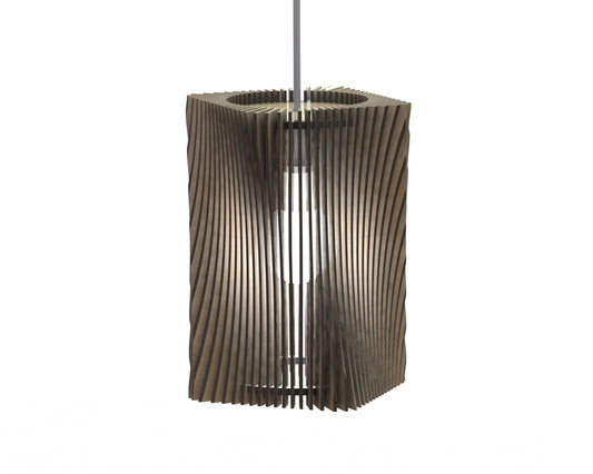 Contemporary Natural Wood Lamp Shade - Elongated Vortex