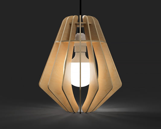 Modern Sustainable Wood Lamp Shade - Sleek Design