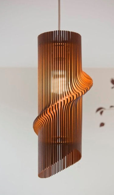 Contemporary Sustainable Wood Lamp Shade - Asymmetrical Glow
