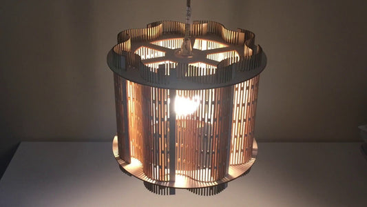 Elegant Sustainable Wood Lamp Shade - Ripple Effect